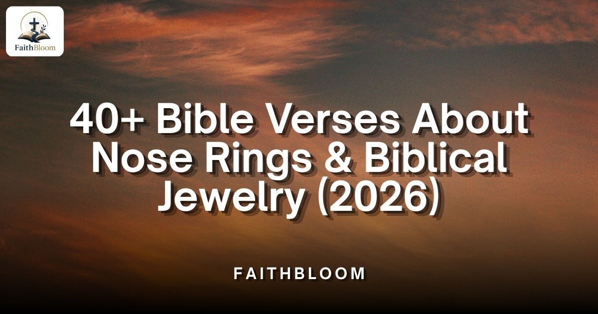 Bible Verses About Nose Rings